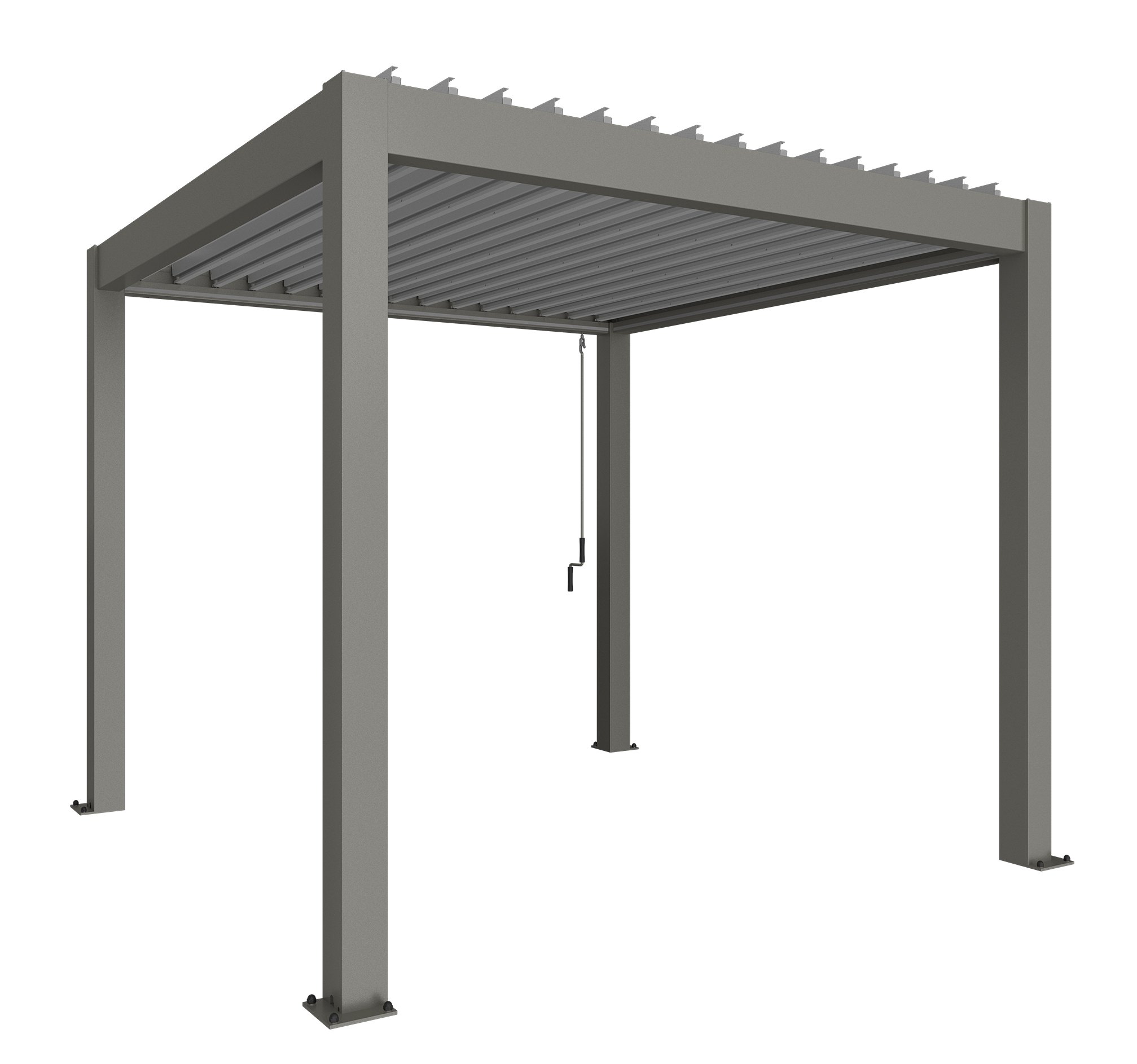 Biohort Pergola 3x3, šedý křemen metalíza / stříbrná metalíza